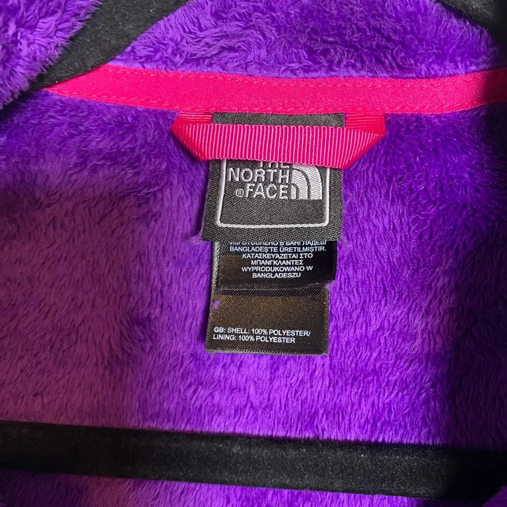 The North Face Girl's XL‎ (18) Purple Fuzzy Fleece Full Zip Jacket Cozy Cute